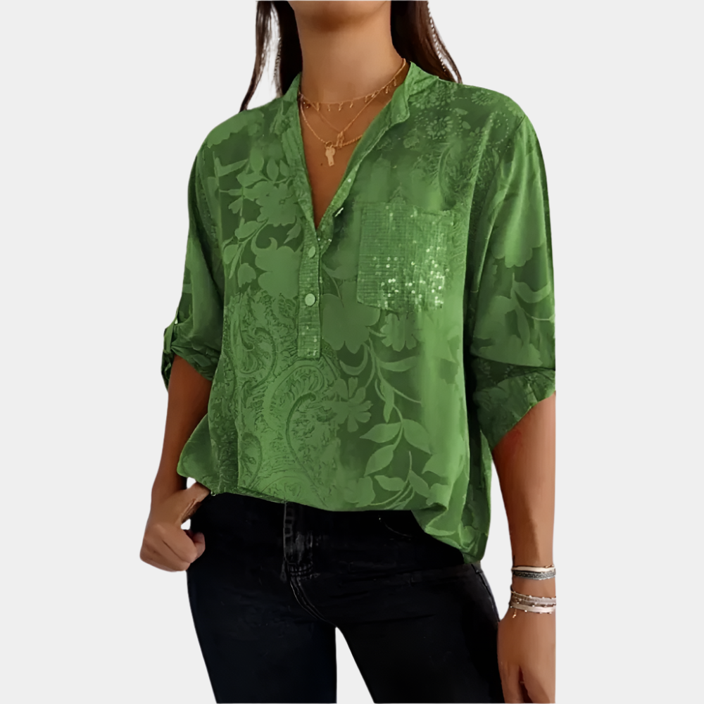 Nina - Elegant Manches longues pour femmes Vert