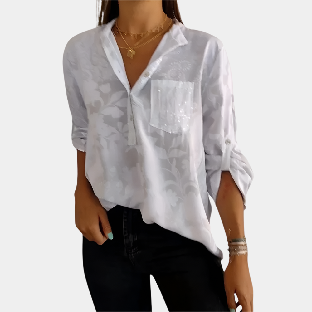 Nina - Elegant Manches longues pour femmes Blanc