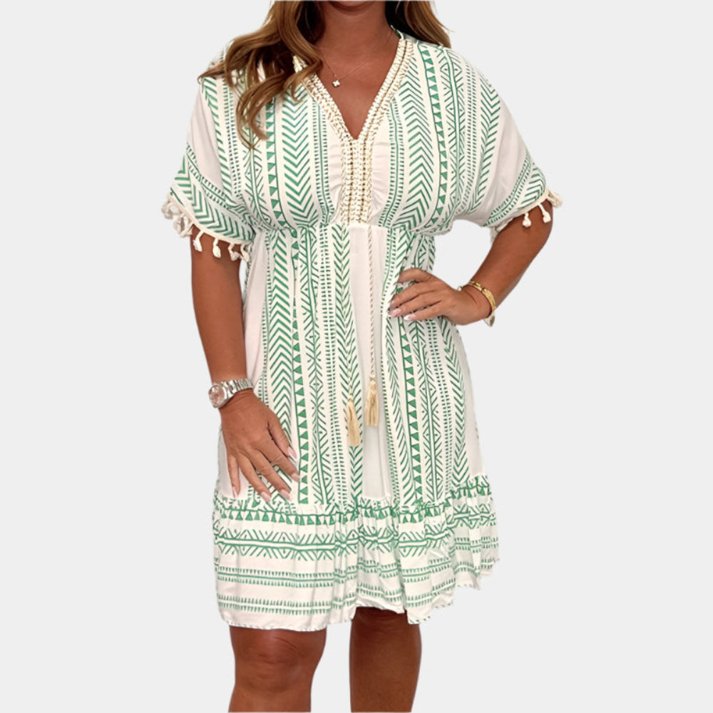 Anna - Robe bohème élégante Vert