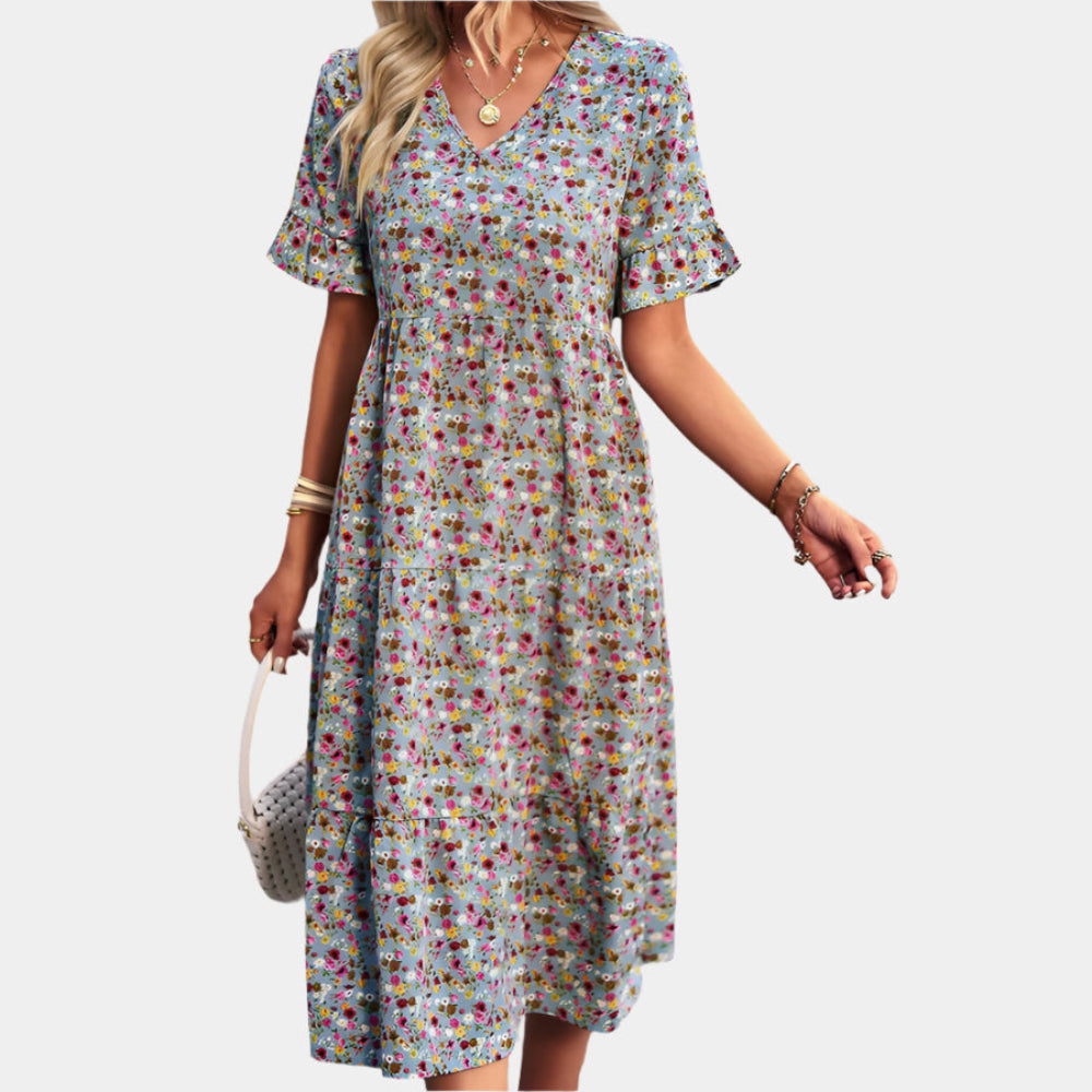Ashley - Robe florale élégante pour femmes Bleu Royal
