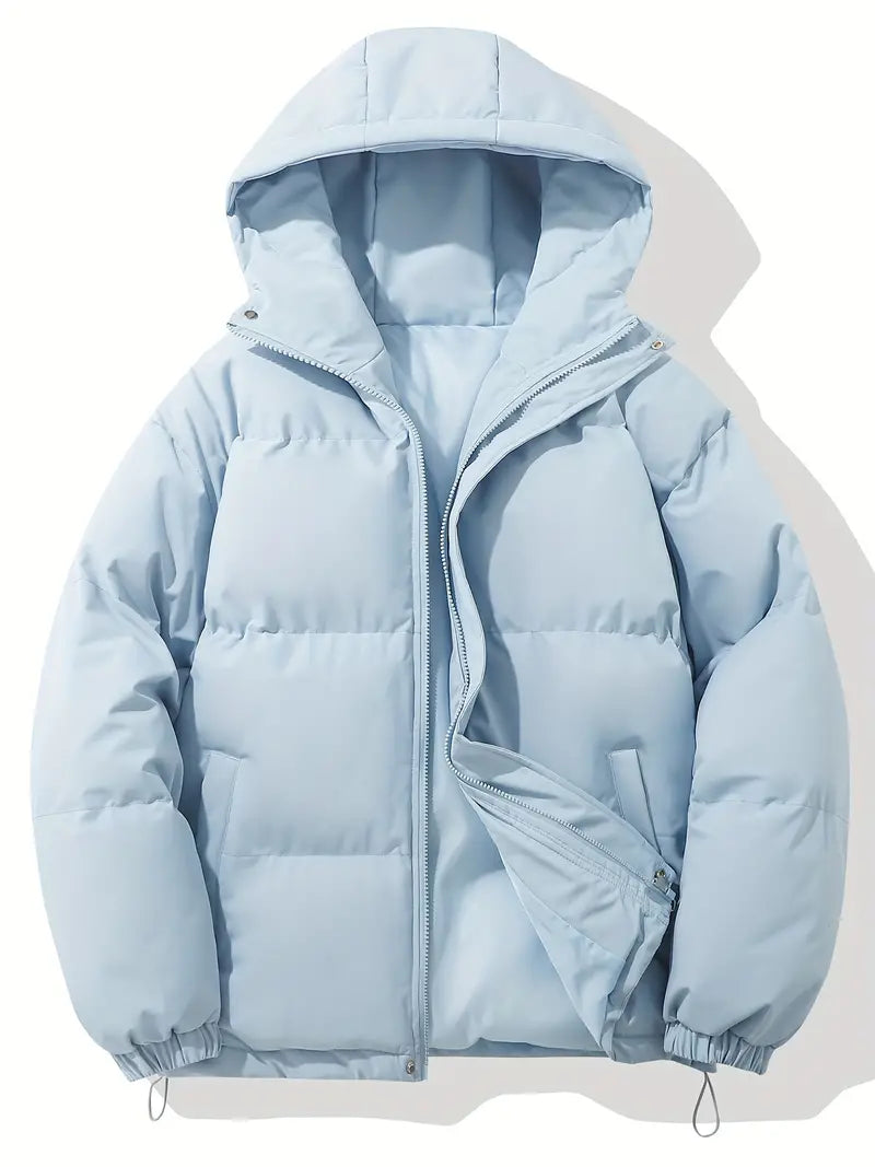 Elena - Veste d'hiver chaude et imperméable avec capuche Bleu clair
