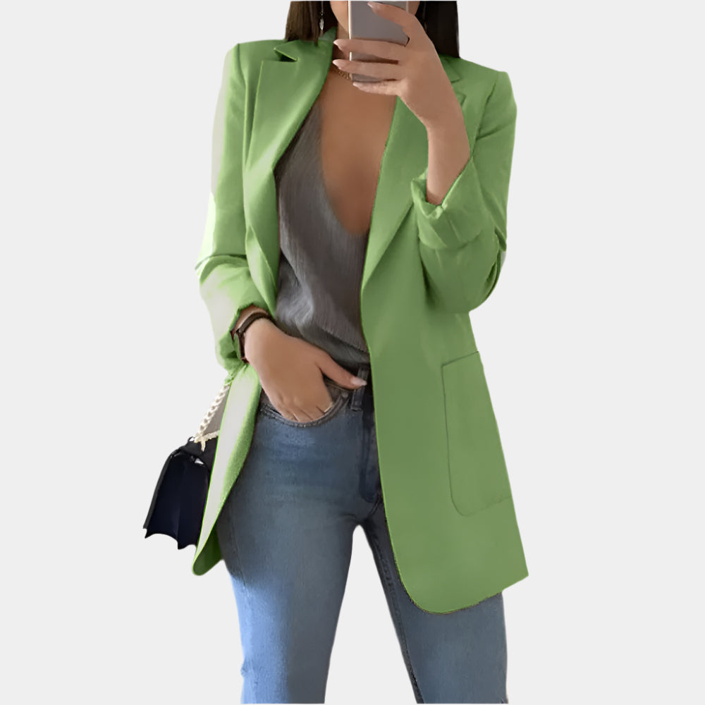 Shea - Élégant blazer long pour femmes Vert Clair