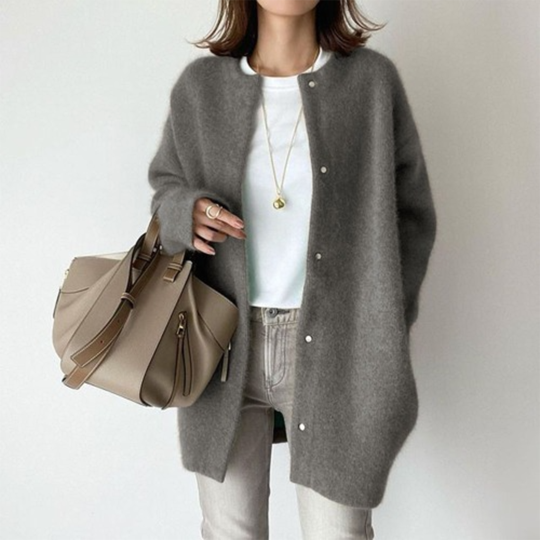 Celia – Cardigan Élégant et Confortable pour Femme Gris