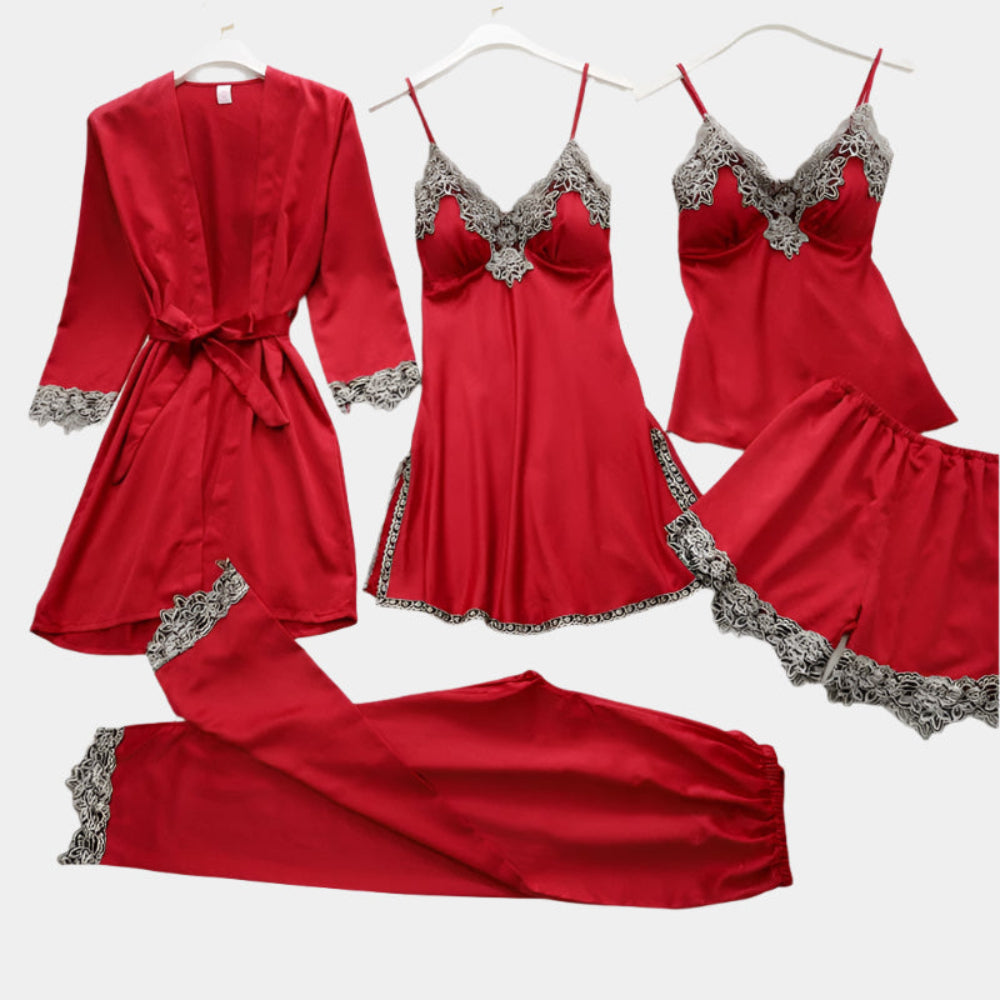 Jade - Pyjama élégant et confortable pour femmes Rouge Blanc