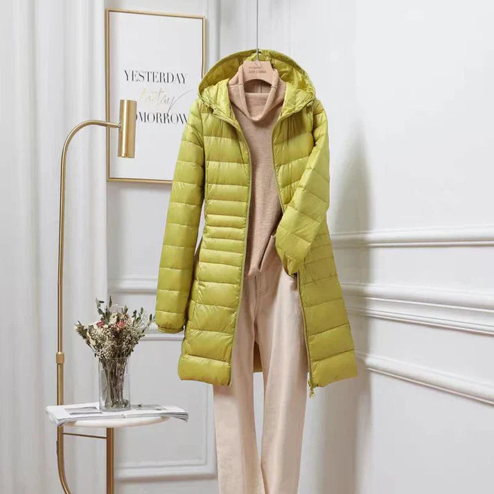 Luma – Veste d'Hiver Ultra-Légère en Duvet pour Femme Jaune