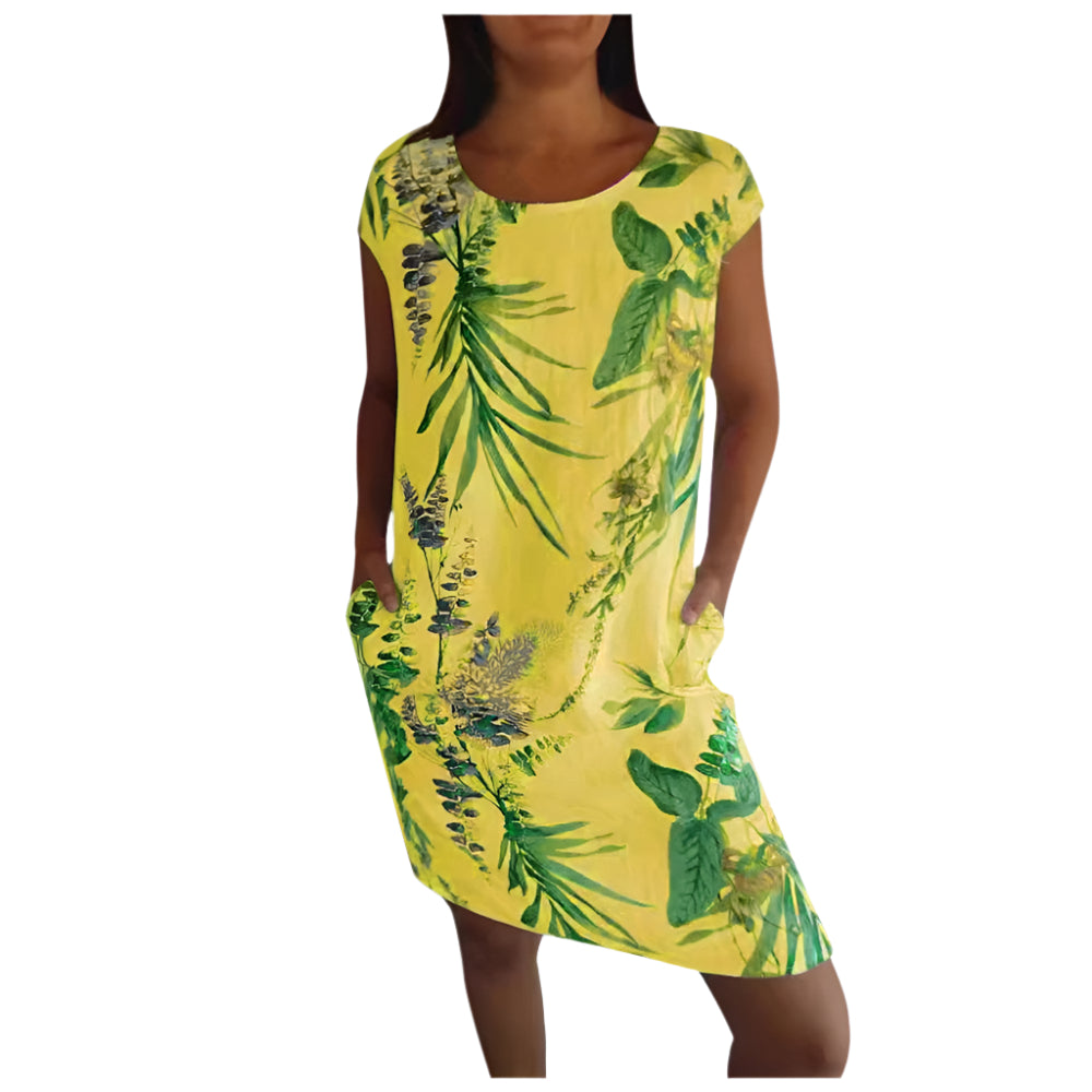 Frankie - Robe d'été chic et confortable pour femmes Jaune