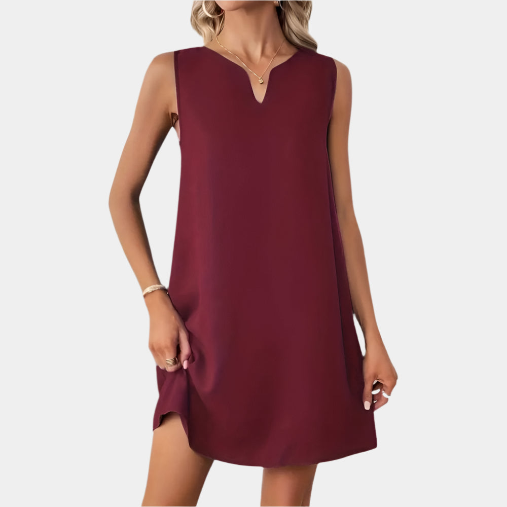 Dora - Robe élégante au décolleté féminin Rouge
