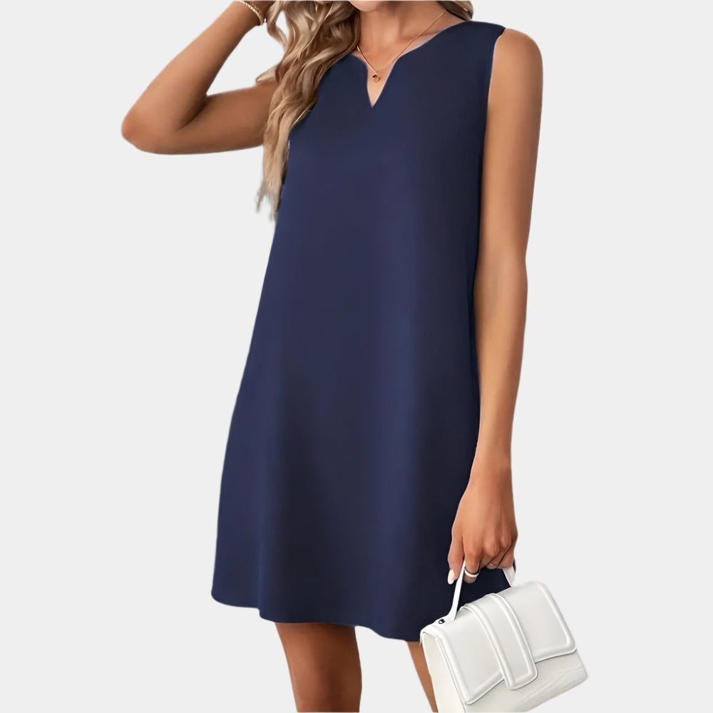 Dora - Robe élégante au décolleté féminin Bleu