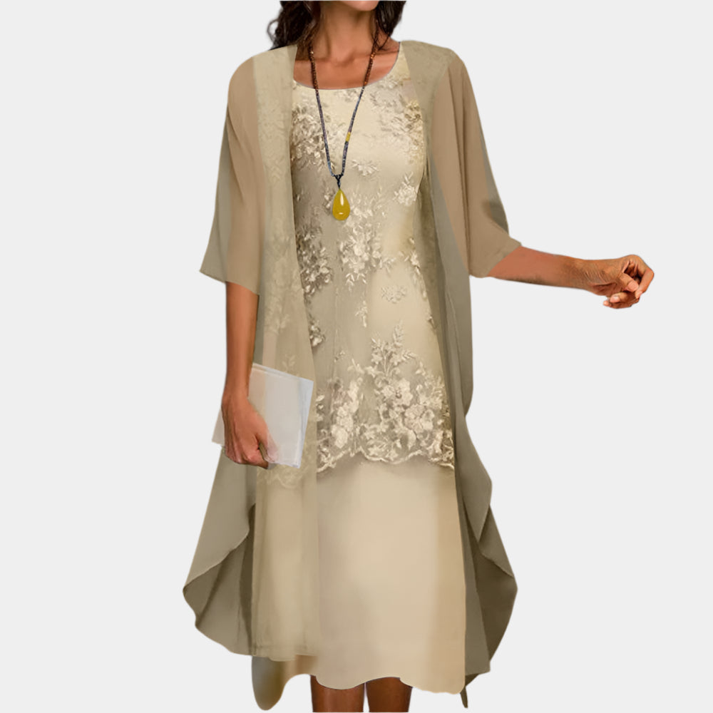 Larissa - Robe élégante et confortable pour femme Beige