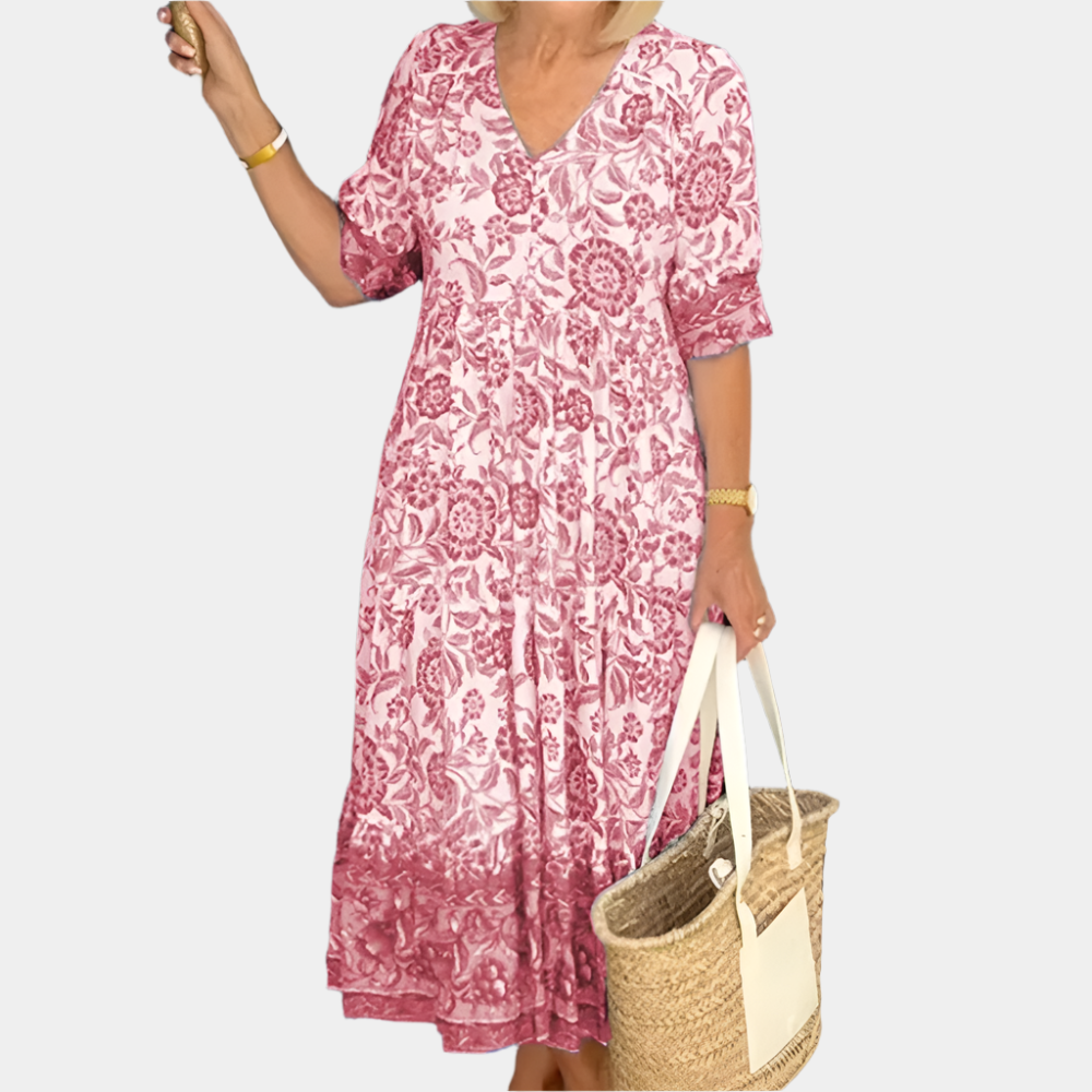 Tonisha - Robe florale élégante pour femme Rouge