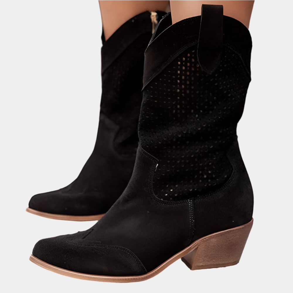 Ellery - Bottes Cowboy respirantes pour femme Noir