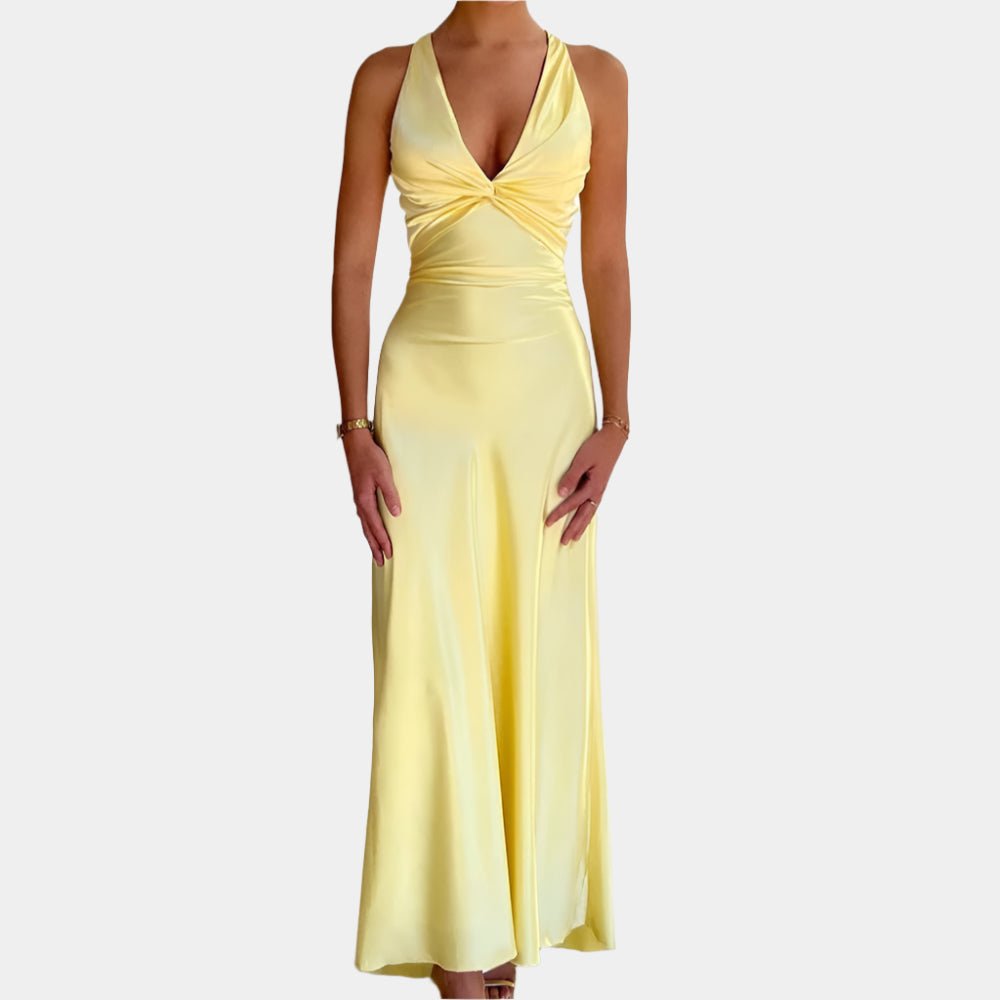 Lourdes - Robe élégante et confortable pour femmes Jaune