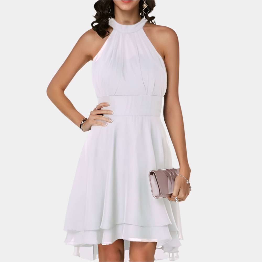 Raelynn - Robe sans manches chic et élégante pour femme Blanc
