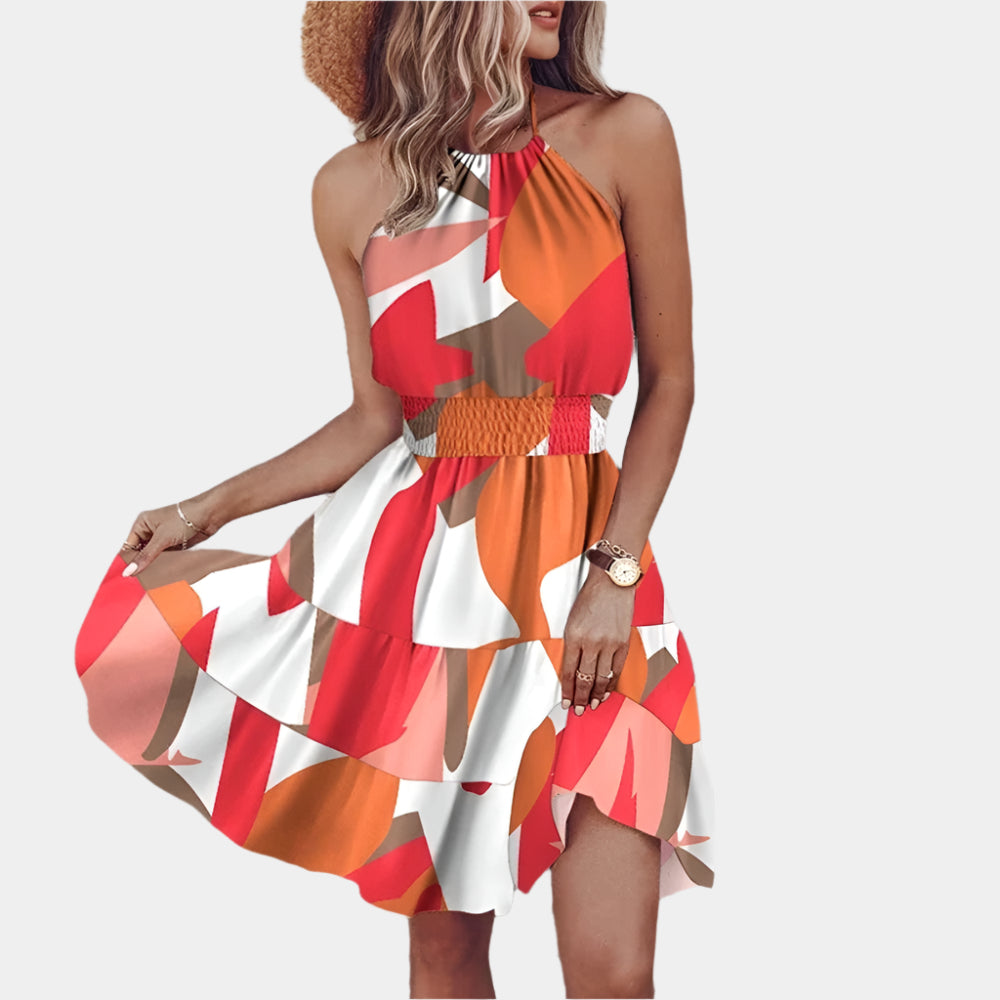 Solea - Robe d’été dos-nu bohème légère et tendance Rouge
