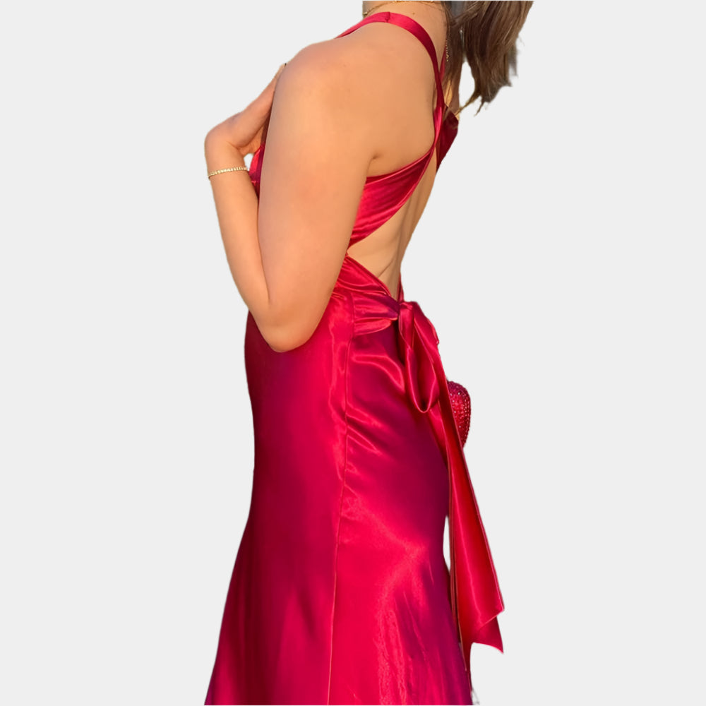 Lourdes - Robe élégante et confortable pour femmes Rouge