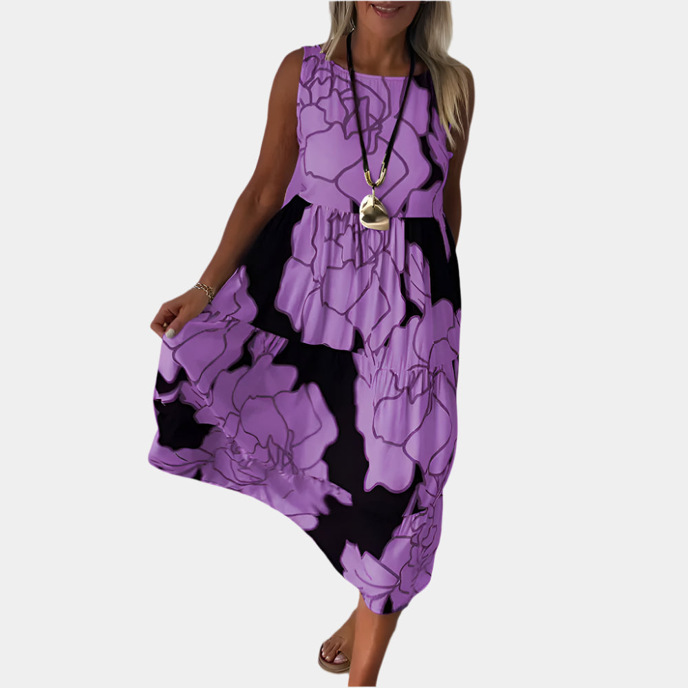 Abriella - Robe élégante et sans manches pour femmes Pourpre