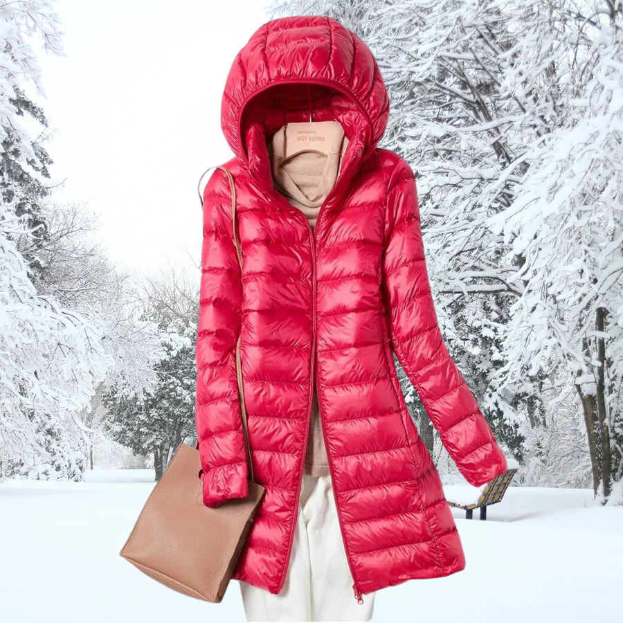Luma – Veste d'Hiver Ultra-Légère en Duvet pour Femme Rouge