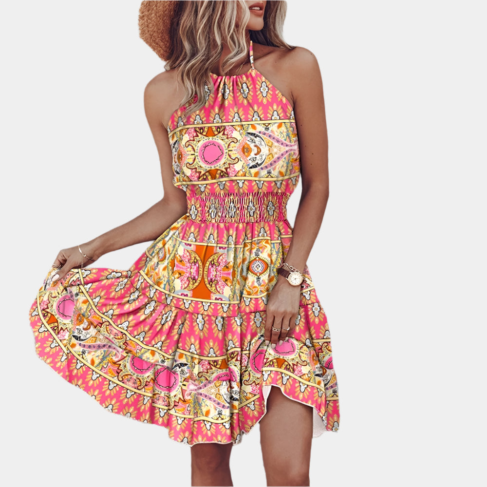 Solea - Robe d’été dos-nu bohème légère et tendance Rose