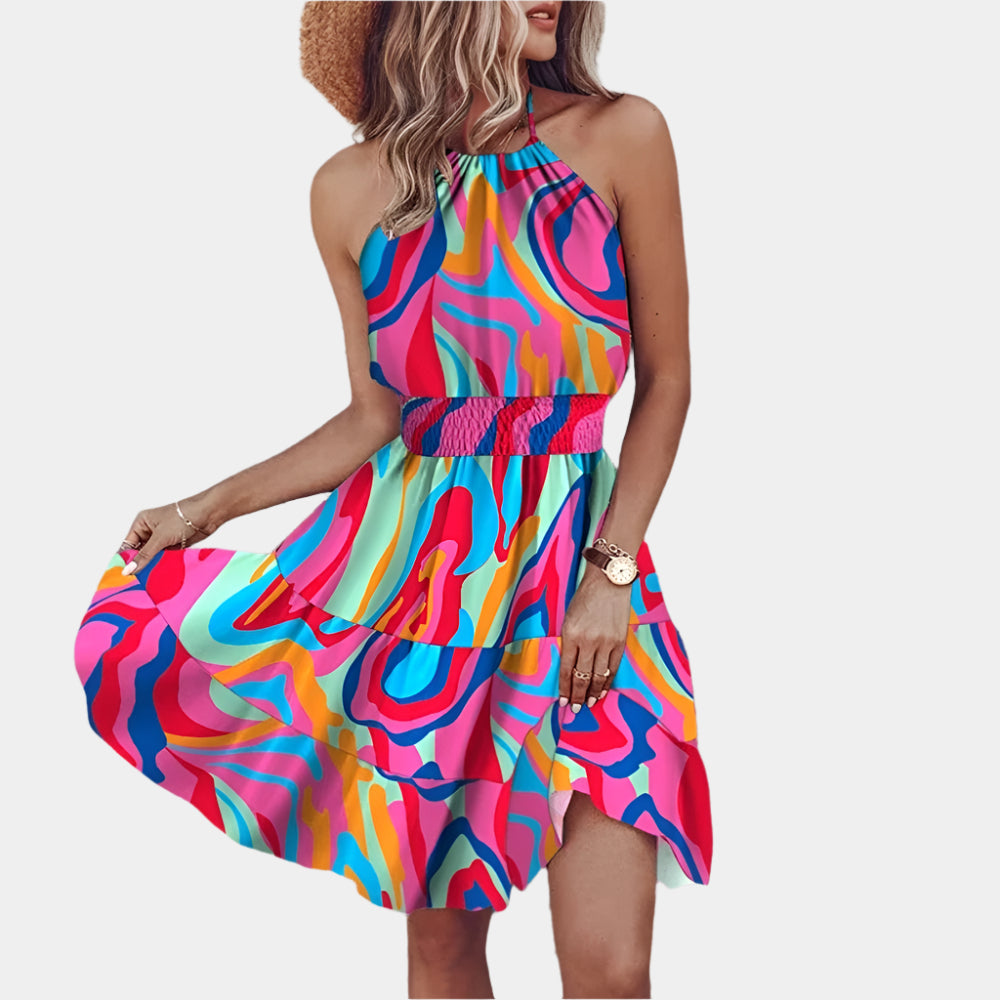 Solea - Robe d’été dos-nu bohème légère et tendance Pourpre