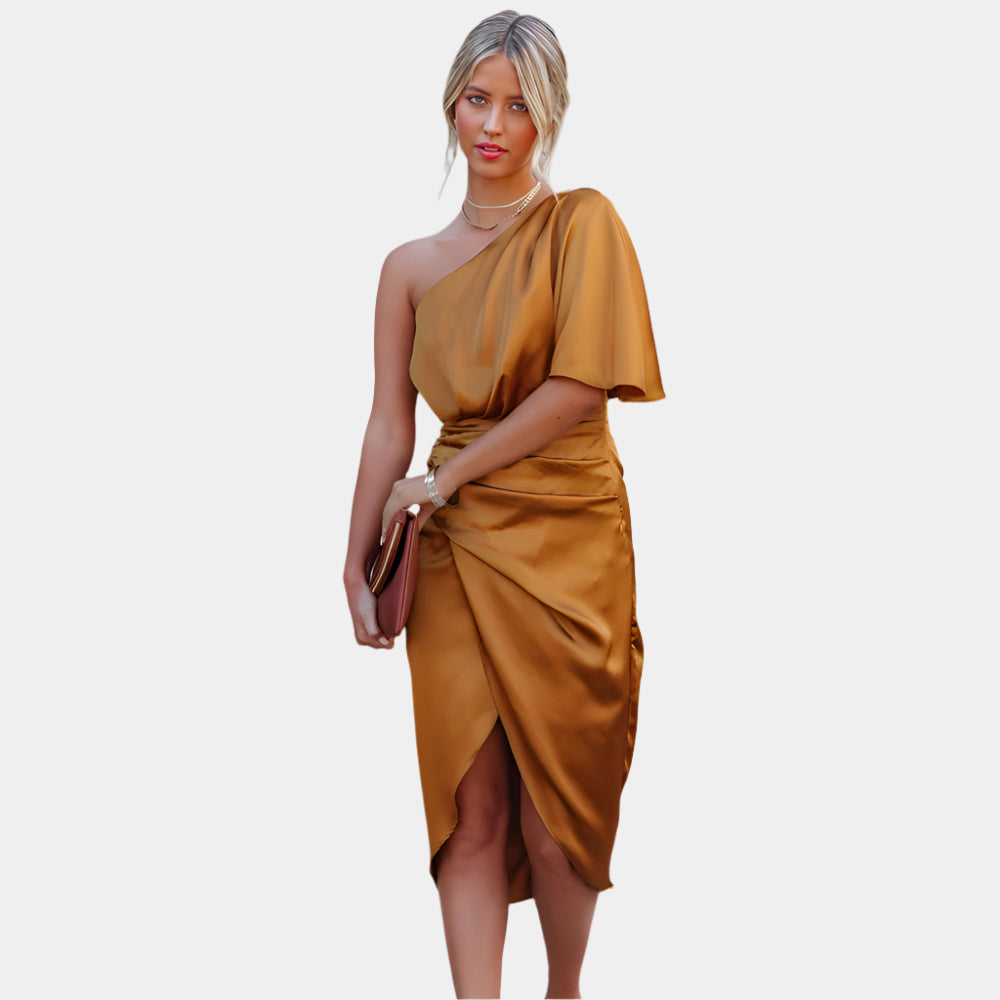 Eleni - Robe élégante et confortable pour femme Orange