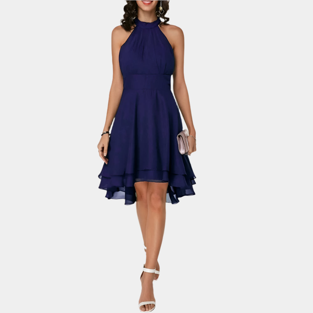 Raelynn - Robe sans manches chic et élégante pour femme Bleu Marine