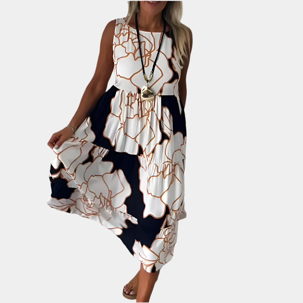 Abriella - Robe élégante et sans manches pour femmes Blanc