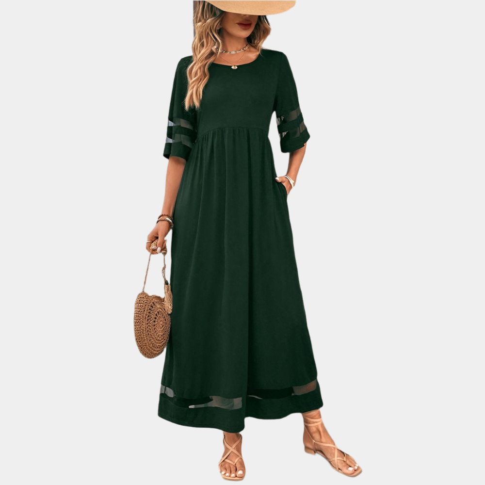 Sabine - Robe élégante et chic pour femme Vert