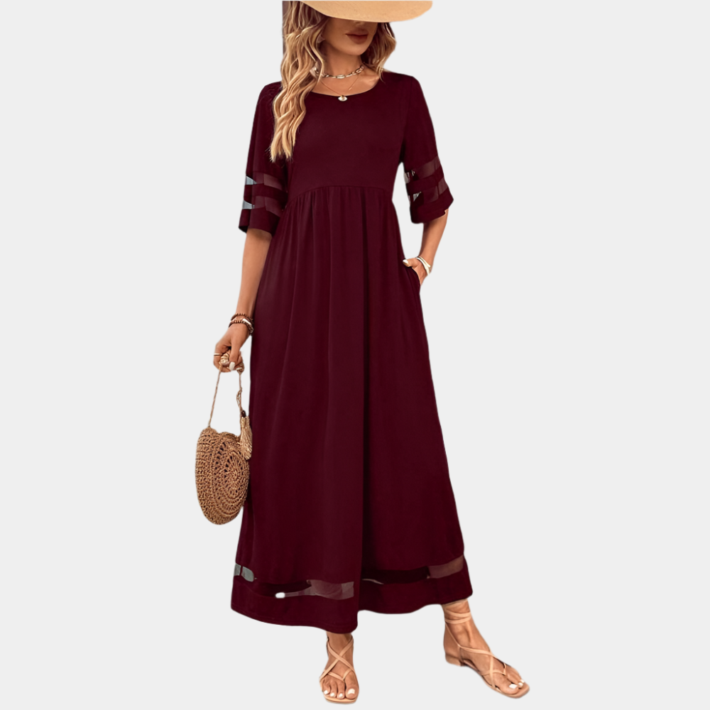 Sabine - Robe élégante et chic pour femme Rouge