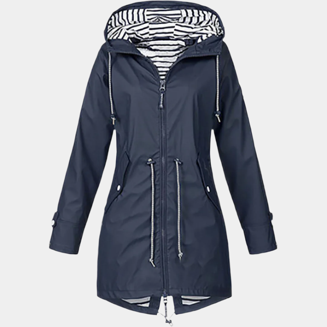 Étoile - Trench Long Imperméable et Élégant pour Femme Bleumarine