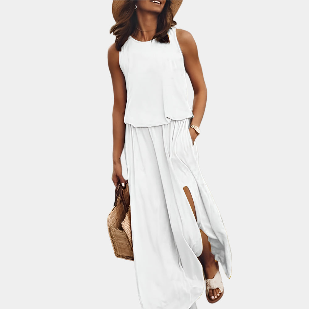 Camila - Robe élégante et confortable pour femmes Blanc