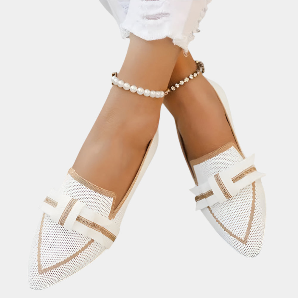 Abby - Chaussures plates élégantes et confortables pour femmes Blanc