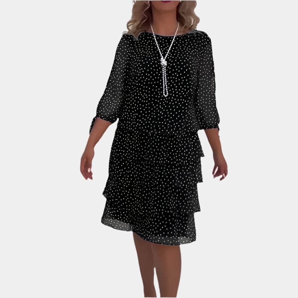 Kiera - Robe à pois élégante pour femme Noir