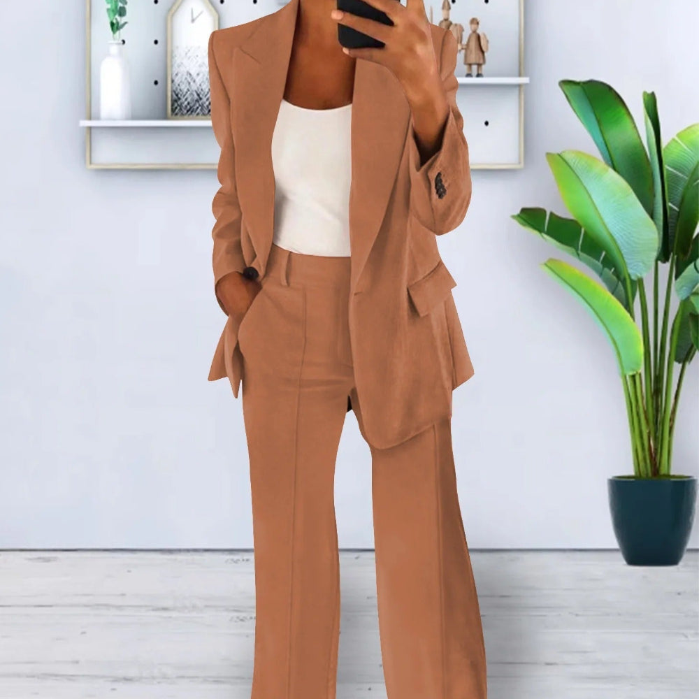 Lila - Tailleur femme ultra-stylé avec blazer moderne Marron