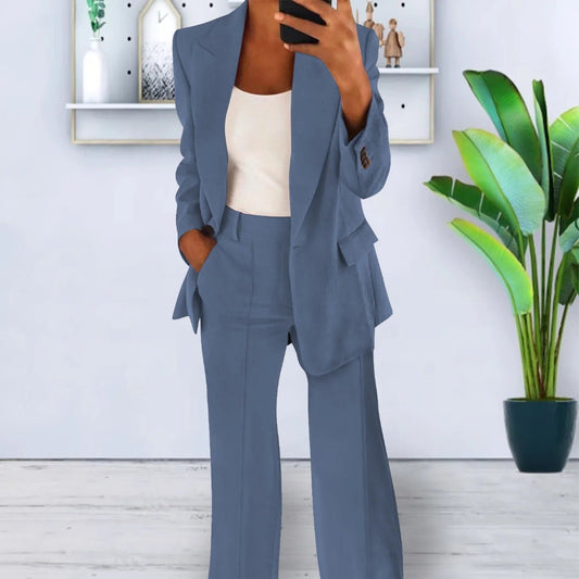 Lila - Tailleur femme ultra-stylé avec blazer moderne Bleu clair