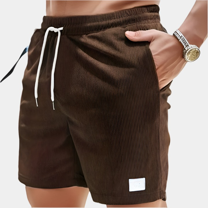 Carson - Short confortable avec ceinture pour hommes Brun