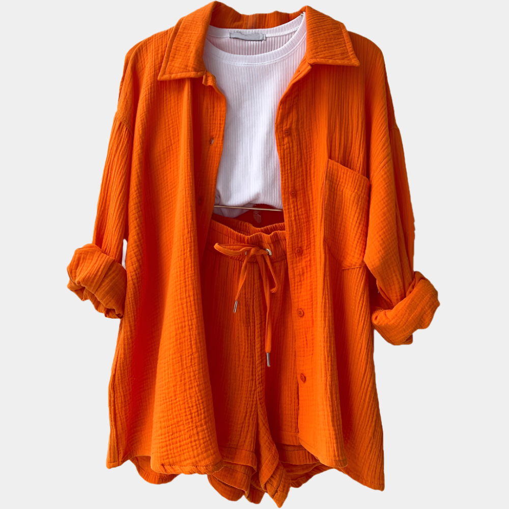 Cindy - Ensemble confortable de vêtements d'intérieur pour femmes Orange