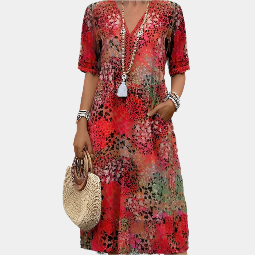 Serenity - Robe élégante et confortable pour femmes Rouge