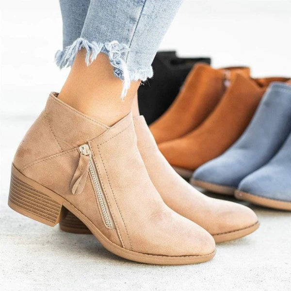 Nova - Bottes orthopédiques en cuir véritable pour femmes, confort et style assurés Beige