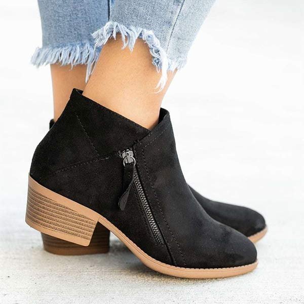 Nova - Bottes orthopédiques en cuir véritable pour femmes, confort et style assurés Noir