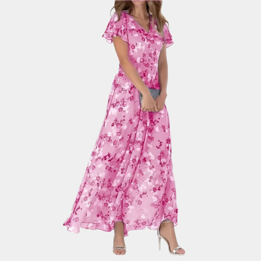 Livia - Robe longue élégante et confortable pour femmes Rose