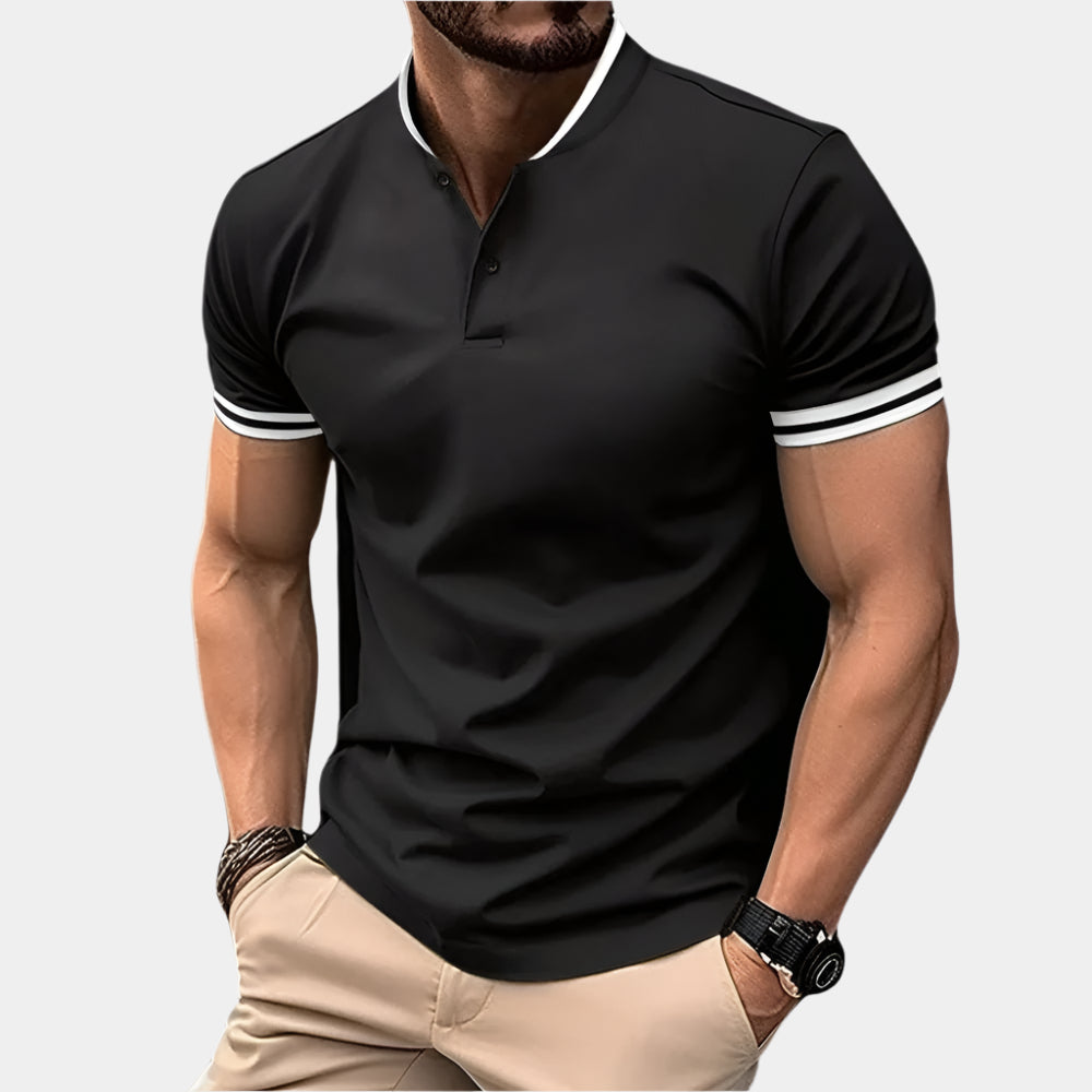 Joel - Polo élégant pour homme Noir