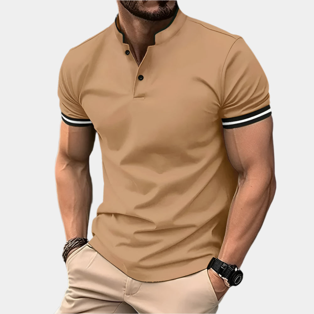 Joel - Polo élégant pour homme Brun