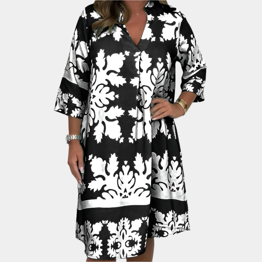 Aveline - Robe élégante et fluide pour femme Noir