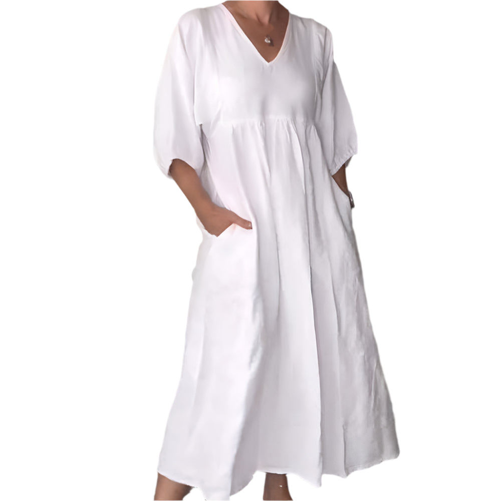 Mattie - Robe ultra confortable et élégante Blanc