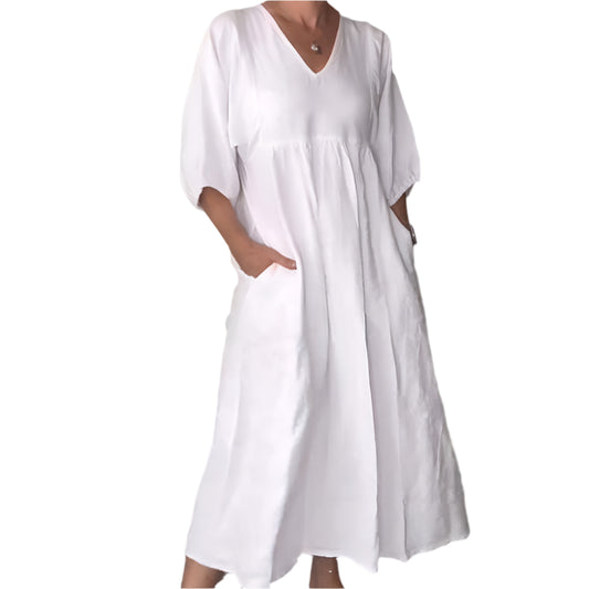 Mattie - Robe ultra confortable et élégante Blanc