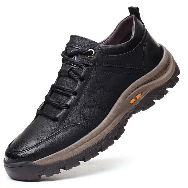 Eden - Chaussures orthopédiques en cuir confortables pour homme Noir
