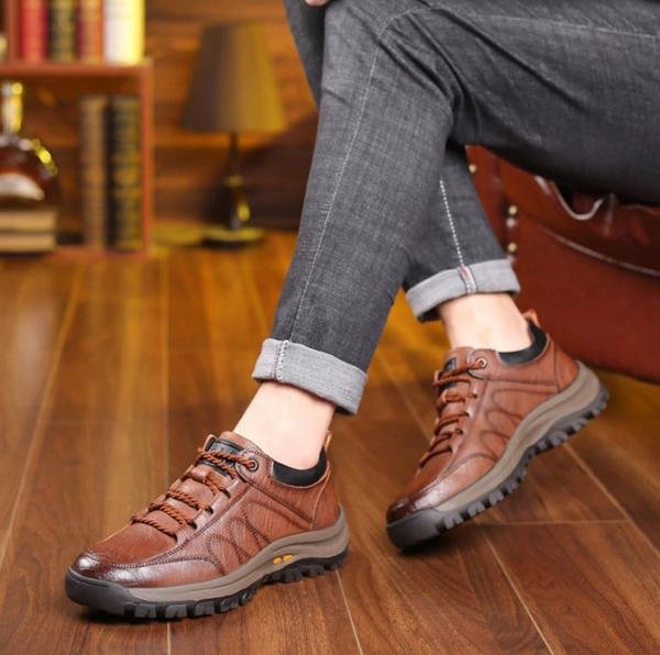 Eden - Chaussures orthopédiques en cuir confortables pour homme