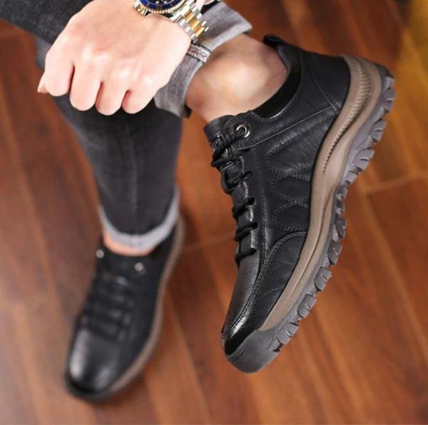 Eden - Chaussures orthopédiques en cuir confortables pour homme