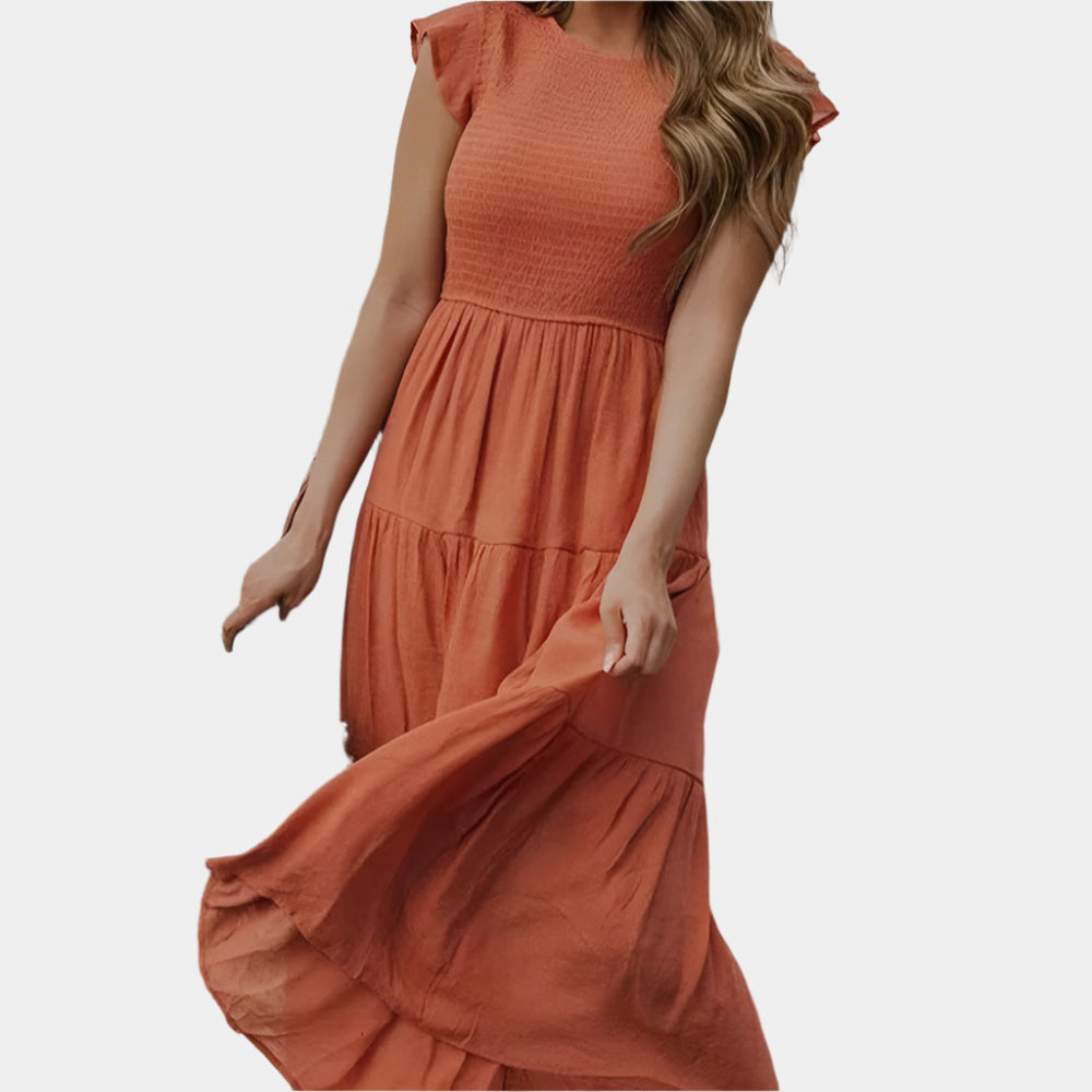 Liora - Robe fluide et élégante pour femme Orange