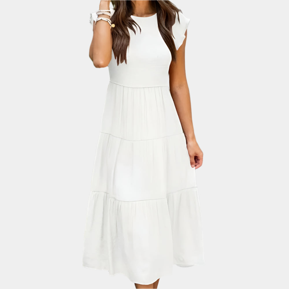 Liora - Robe fluide et élégante pour femme Blanc